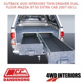 OUTBACK 4WD INTERIORS TWIN DRAWER DUAL FLOOR FITS MAZDA BT-50 EXTRA CAB 07-09/11